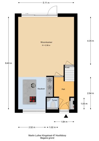 Floorplan - Martin Luther Kingstraat 47, 2131 TJ Hoofddorp